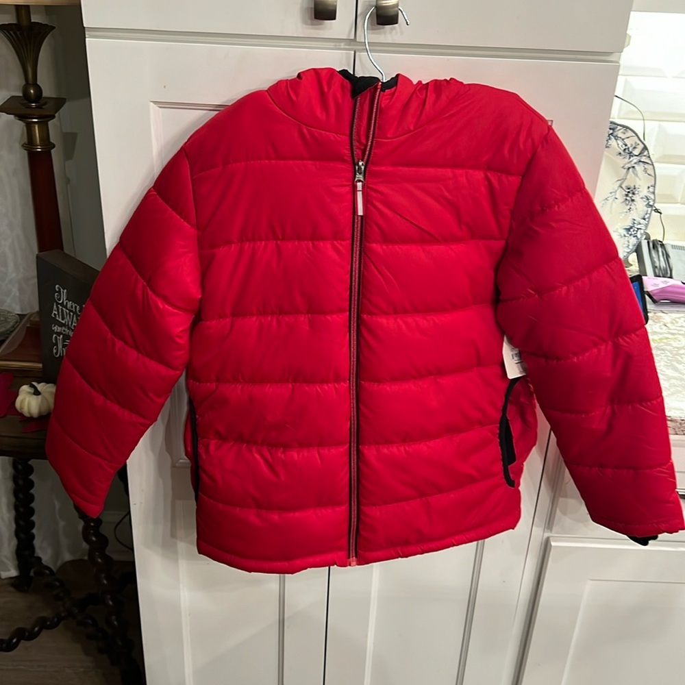 Large (10-12) Faded Glory puffer jacket 🧥 with hood warm linen brand new w/tags